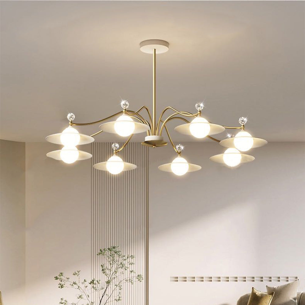 Arisha Blown Gold Chandelier, 6/8 Heads