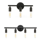 Silva Modern Glass Vanity Wall Lamp, Black, Bathroom, 3/4 Light