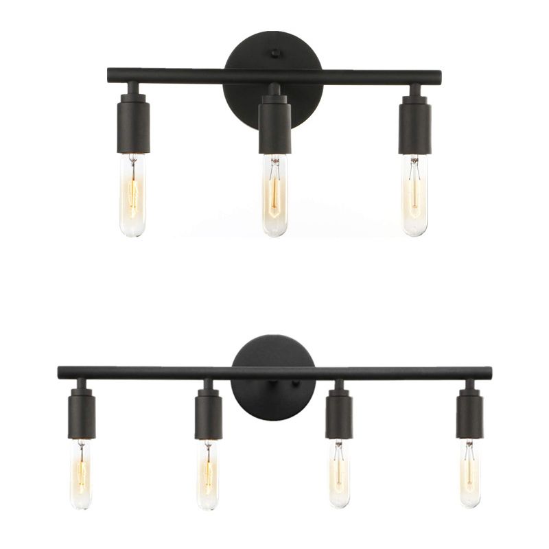 Silva Modern Glass Vanity Wall Lamp, Black, Bathroom, 3/4 Light