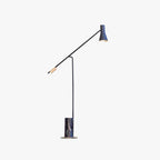 Carins Modern Nordic Minimalistic Floor Lamp, Marble & Metal, Black