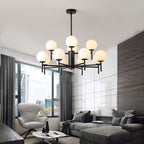 Silva Modern Globe Bubble Metal/Glass Pendant Light, Gold/Black