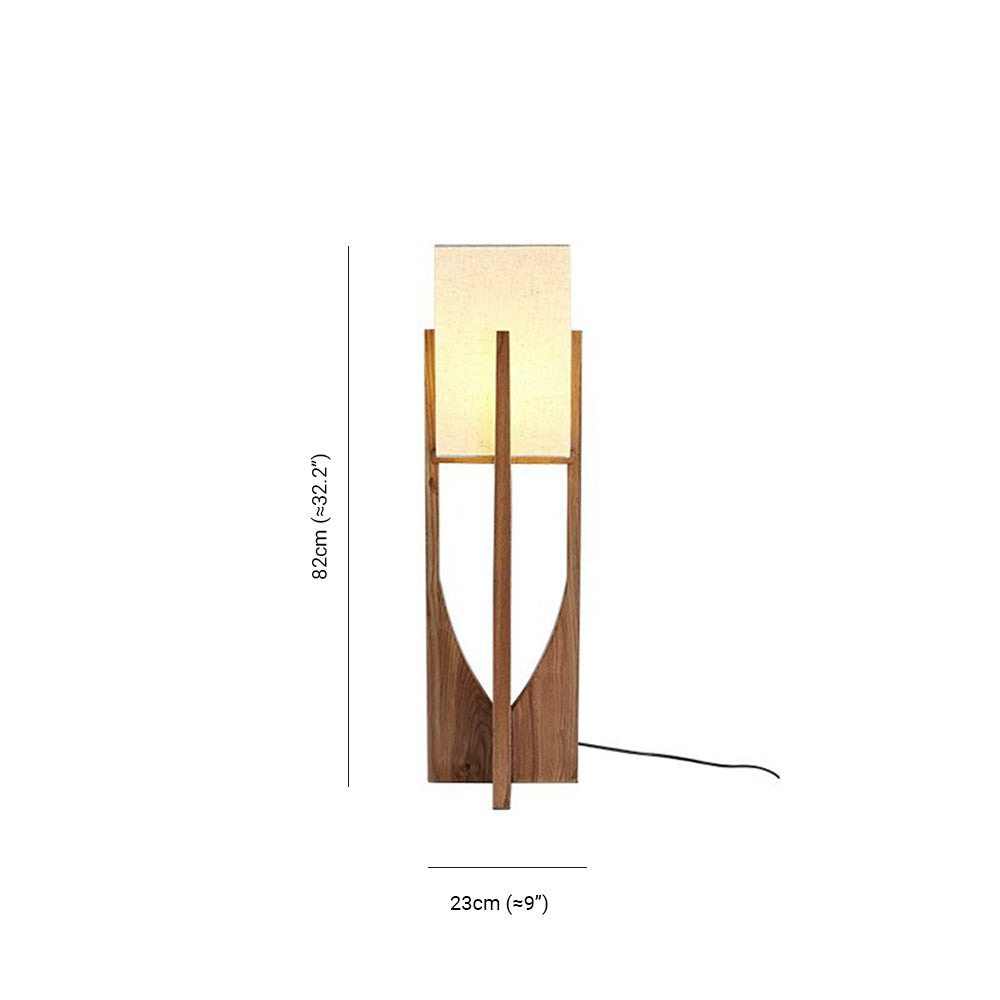 Ozawa Natural Rectangular Wood/Fabric Floor Lamp