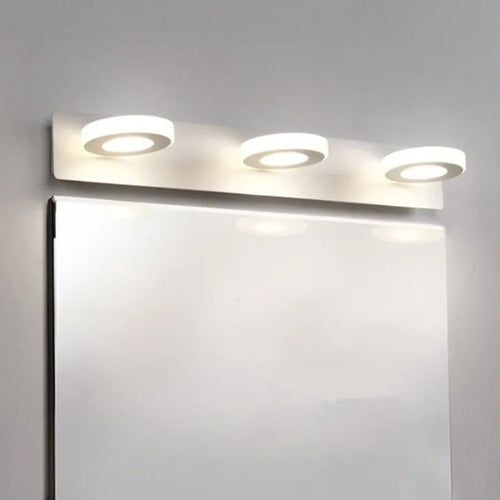 Arisha Minimalist Round Metal Wall Lamp, White, Bathroom