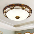 Epoch Floral Retro Antique Brass Flush Mount Ceiling Light