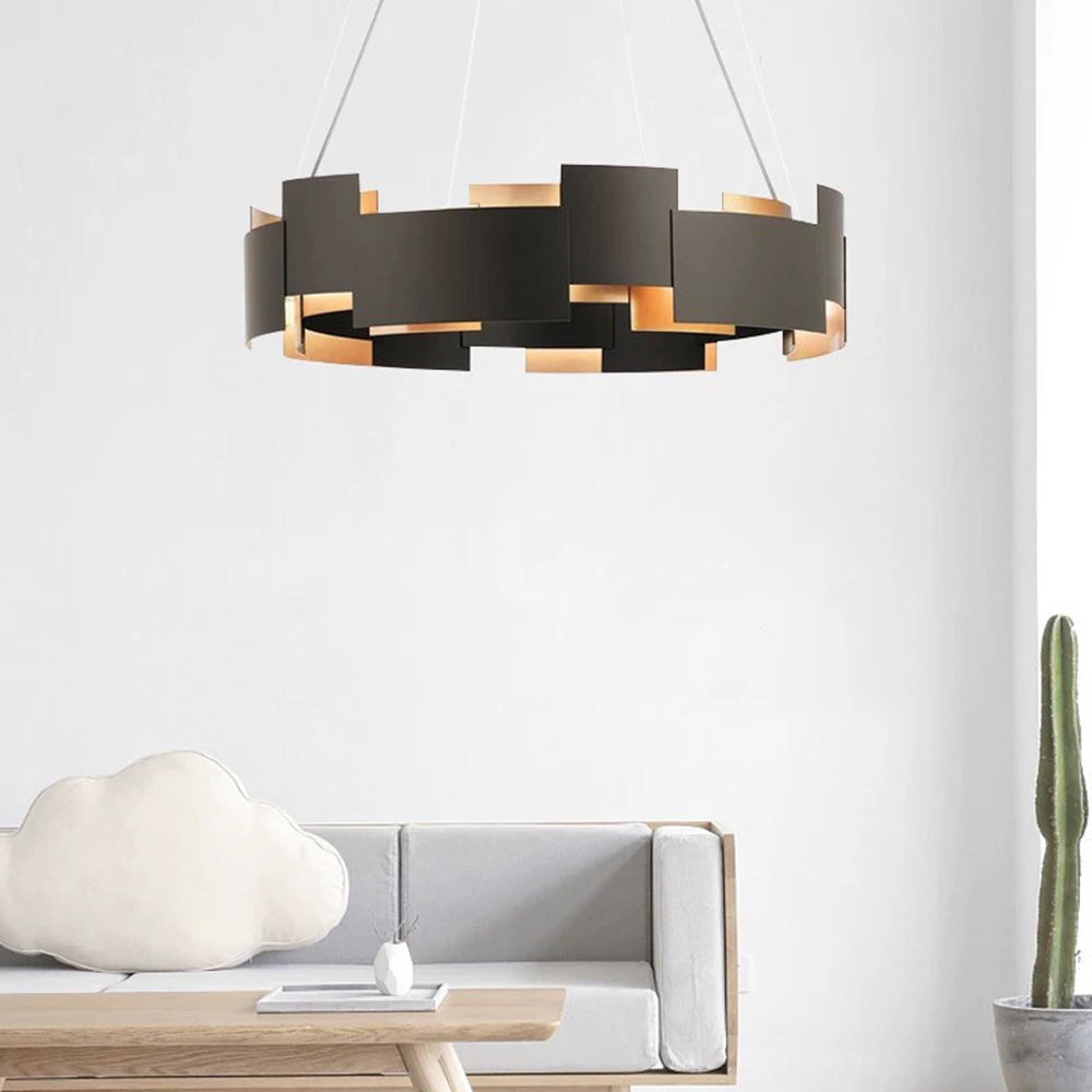 Arisha Modern Ring Metal Pendant Lamp, Black