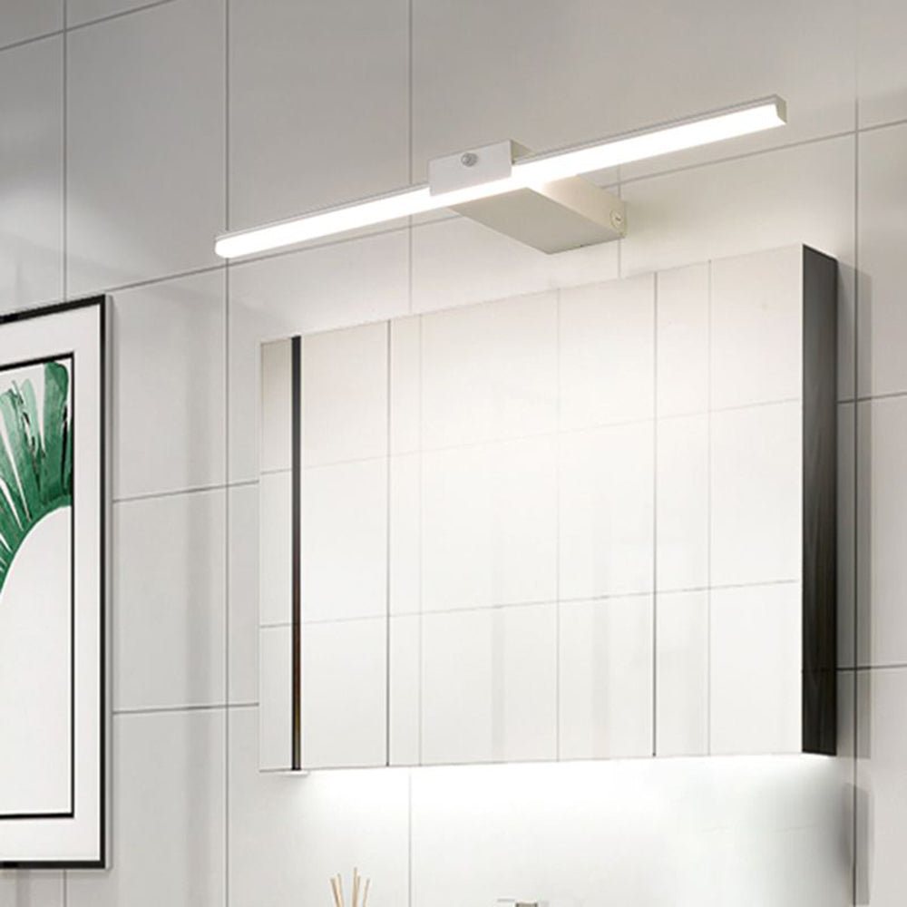 Arisha Minimalist Linear Metal Wall Lamp, Black/White, Bathroom