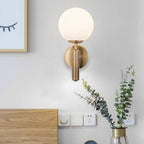 Valentina Wall Lamp Modern Globe, Metal/Glass, Black/Gold, Hallway