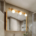 Muto Modern Square Globe Metal/Wood Wall Lamp, Vanity Light
