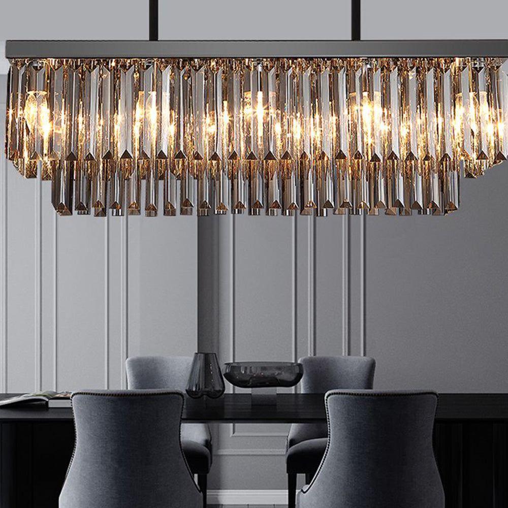 Kristy Design Rectangle Metal Pendant Light, Black