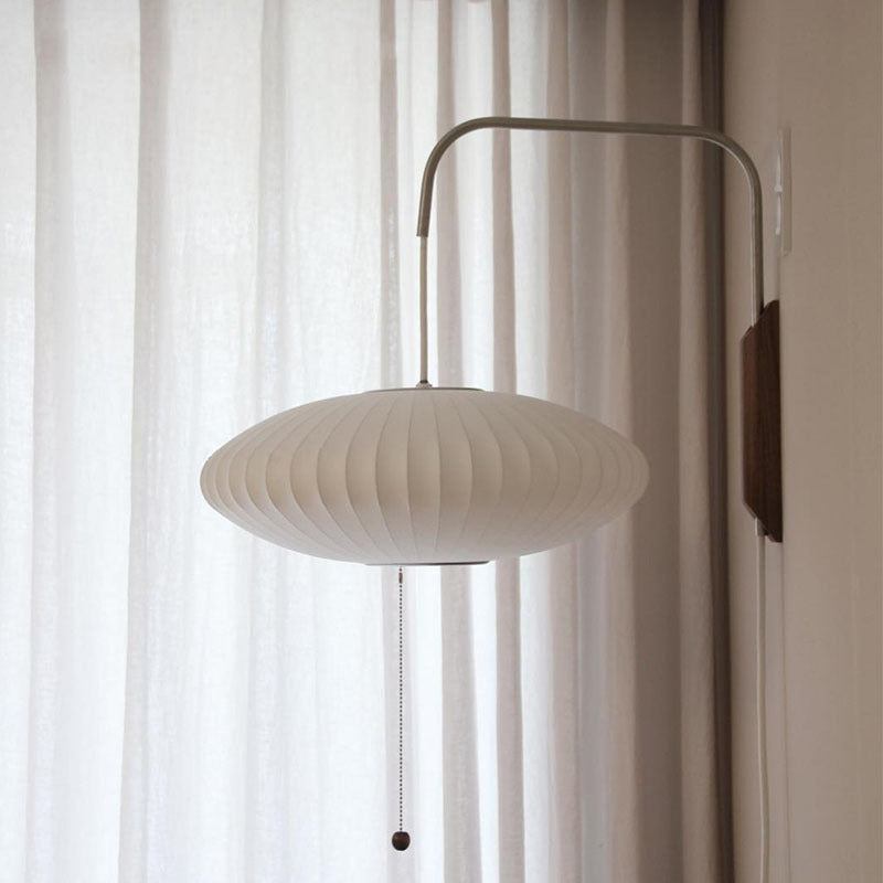 Ritta  Indoor Wall Lamp   Wood Living Room Modern Fabric  Round