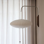 Ritta  Indoor Wall Lamp   Wood Living Room Modern Fabric  Round
