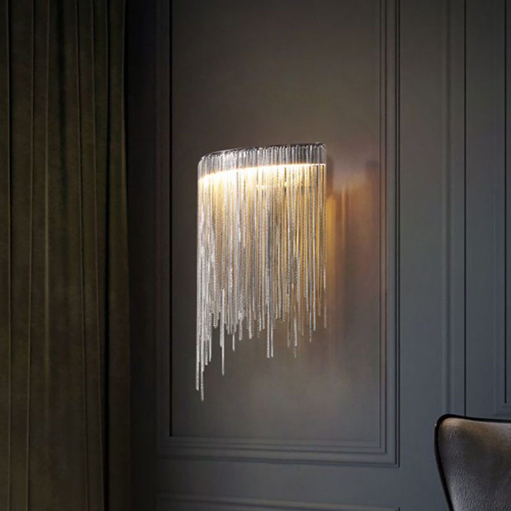 Arisha Wall Lamp Decorative/Modern, Tassel Chain, Silver, Living Room