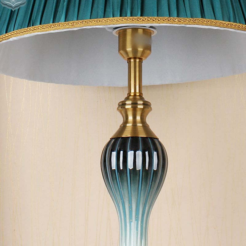 Eryn Antique Floor Lamp, Multi Colors, Metal/Fabric, Bedroom