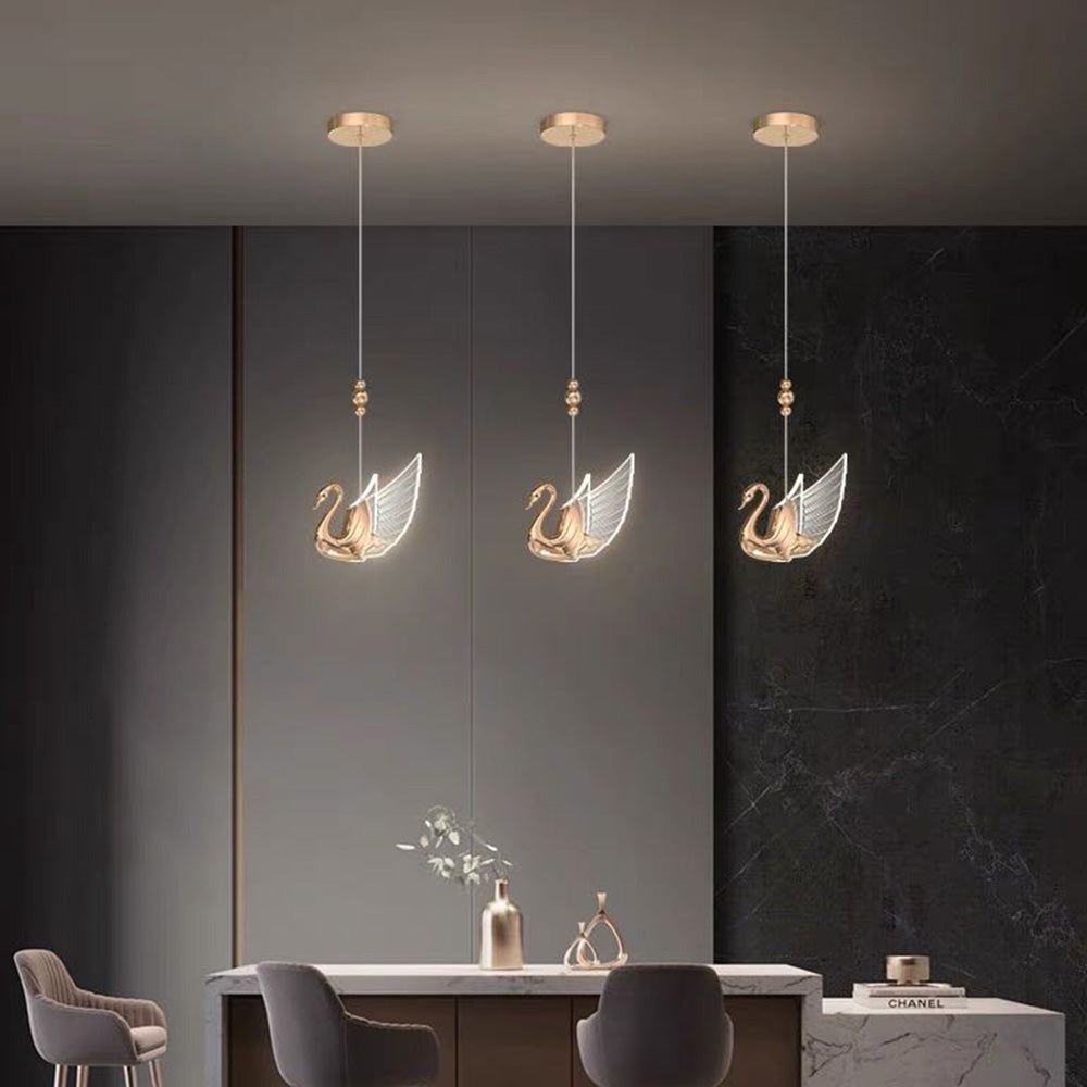 Arisha Modern Creative Swan Pendant Light, 2 Color