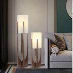 Ozawa Natural Rectangular Wood/Fabric Floor Lamp