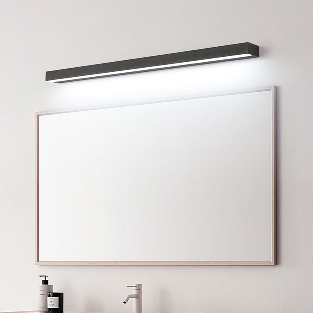 Arisha Modern Rectangular Linear Mirror Front Wall Lamp,  Black