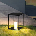 Ray Minimalist Rectangular Metal Solar Outdoor Ground Lamp