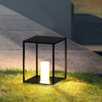 Ray Minimalist Rectangular Metal Solar Outdoor Ground Lamp