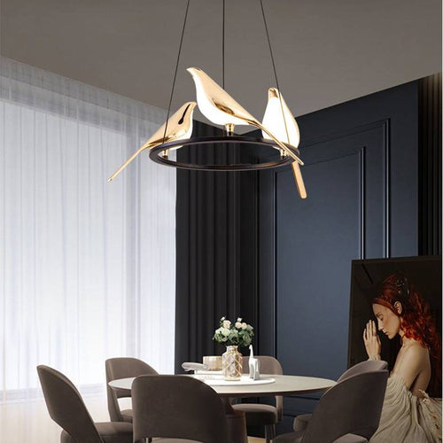 Arisha Modern Bird Pendant Light, Gold & Black, 2 Style