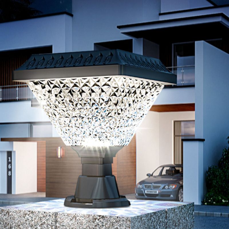 Ray Modern Geometry Outdoor Floor Lamp, Black