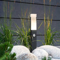 Ray Modern Metal Rectangular Outdoor Path Light With Sensor, Black