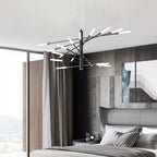 Arisha Modern Chandelier Rotating Fireworks, Black/Gold, Living Room/Art Gallery