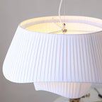Ritta French Country Fabric/Metal Pendant Light, White