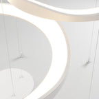 Arisha Pendant Light Rond Modern,  Black/White, Dining Room