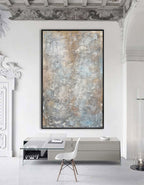 Neutral Tone Vertical Oil Painting Hand Painted