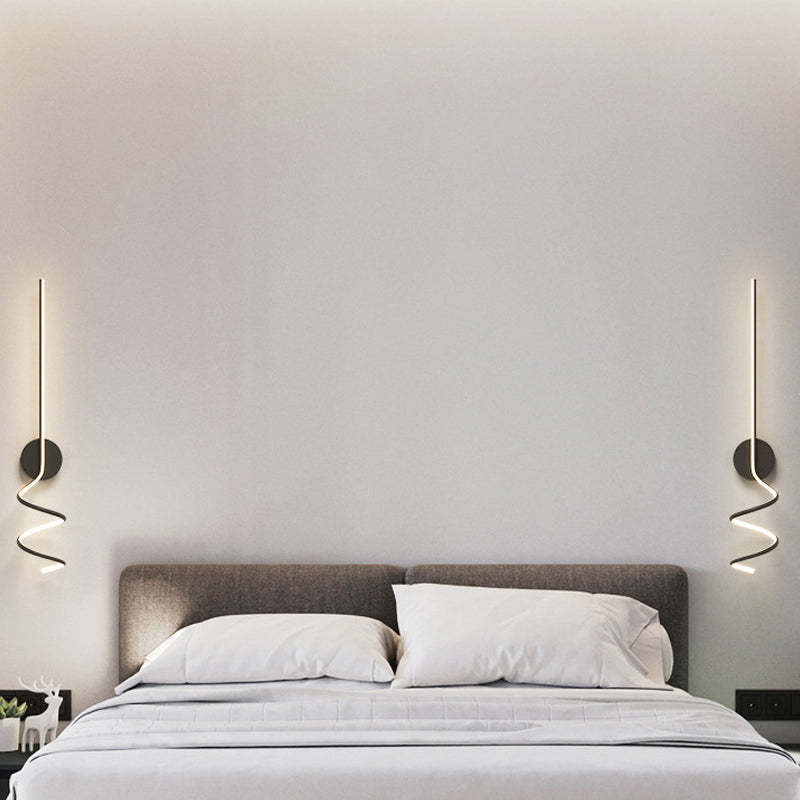 Arisha Modern LED Art Interior Wall Light Spiral, Black & White