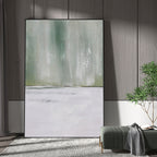 Misty Sage Green Landscape Abstract Painting