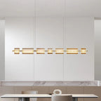 Arisha Modern Nordic Linear Copper/Glass Pendant Light, Brass/Black
