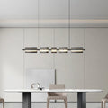Arisha Modern Nordic Linear Copper/Glass Pendant Light, Brass/Black