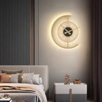 Arisha Modern Clock Metal/ LED Wall Lamp, Black/Gold