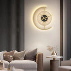 Arisha Modern Clock Metal/ LED Wall Lamp, Black/Gold