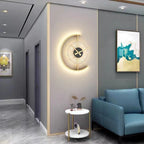 Arisha Modern Clock Metal/ LED Wall Lamp, Black/Gold
