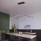Arisha Curved Linear Pendant Light, Black/Gold