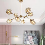 Valentina Modern Bubble Metal Pendant Light, Black/Gold