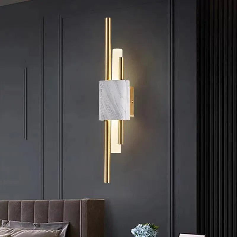Arisha Modern Metal/Marble LED Wall Lamp