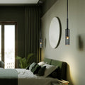 Zeyro Modern Black Glass Streamlined Pendant light/Wall Lamp