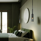 Zeyro Modern Black Glass Streamlined Pendant light/Wall Lamp