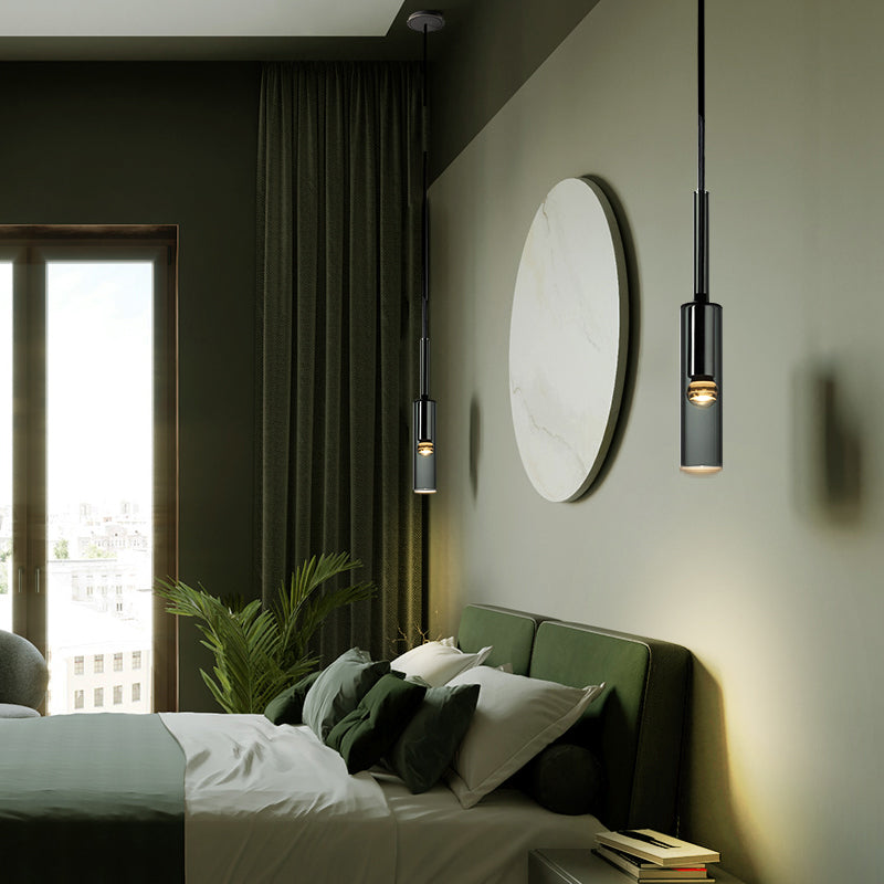 Zeyro Modern Black Glass Streamlined Pendant light/Wall Lamp