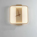 Valentina Arisha Square Clock Metal & Wall Lamp, Gold