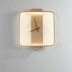 Valentina Arisha Square Clock Metal & Wall Lamp, Gold
