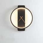 Valentina Arisha Square Clock Metal & Wall Lamp, Gold