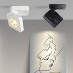 Arisha Modern Adjustable Square Ceiling Light Spotlight, Black/White