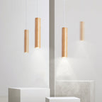 Muto Cylindrical Wood Pendant Light, for Bedroom & Kitchen Island