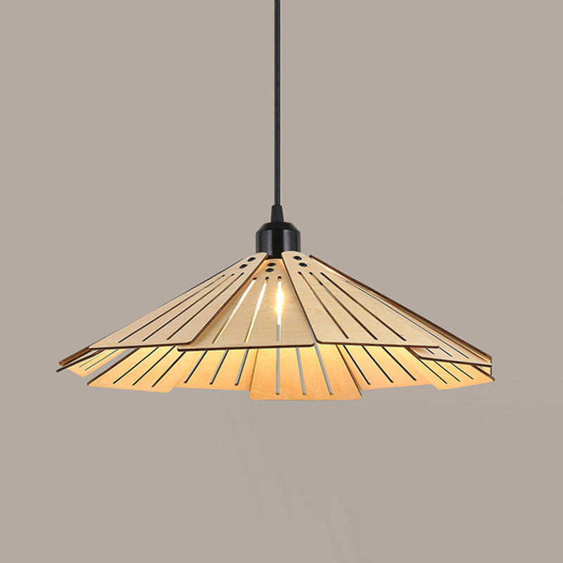 Arisha Retro Pendant Light, Metal & Wood