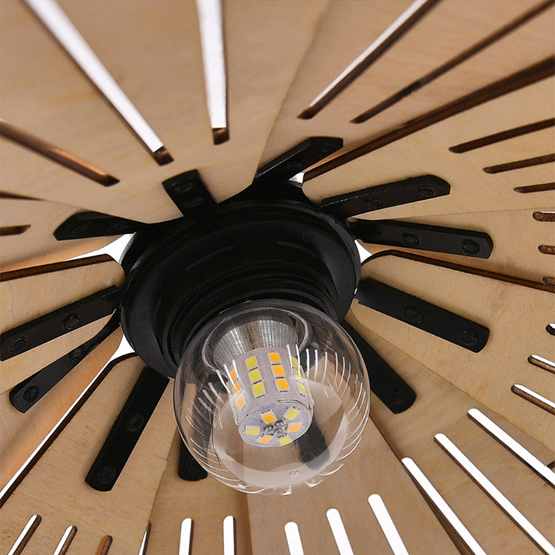 Arisha Retro Pendant Light, Metal & Wood