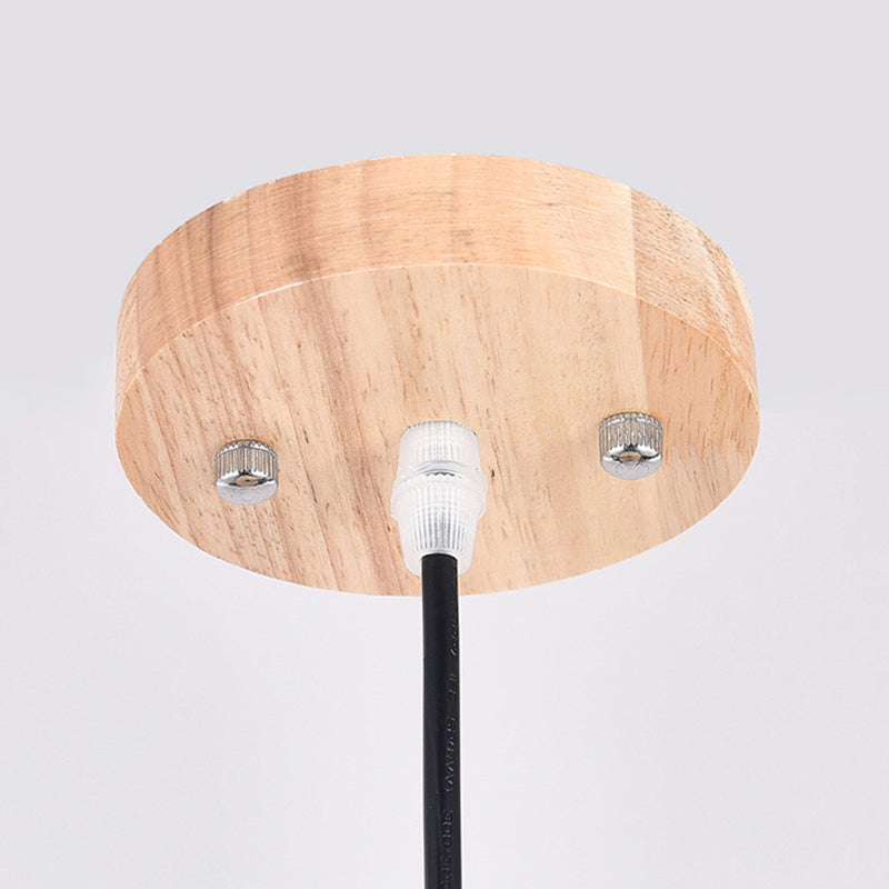 Arisha Retro Pendant Light, Metal & Wood